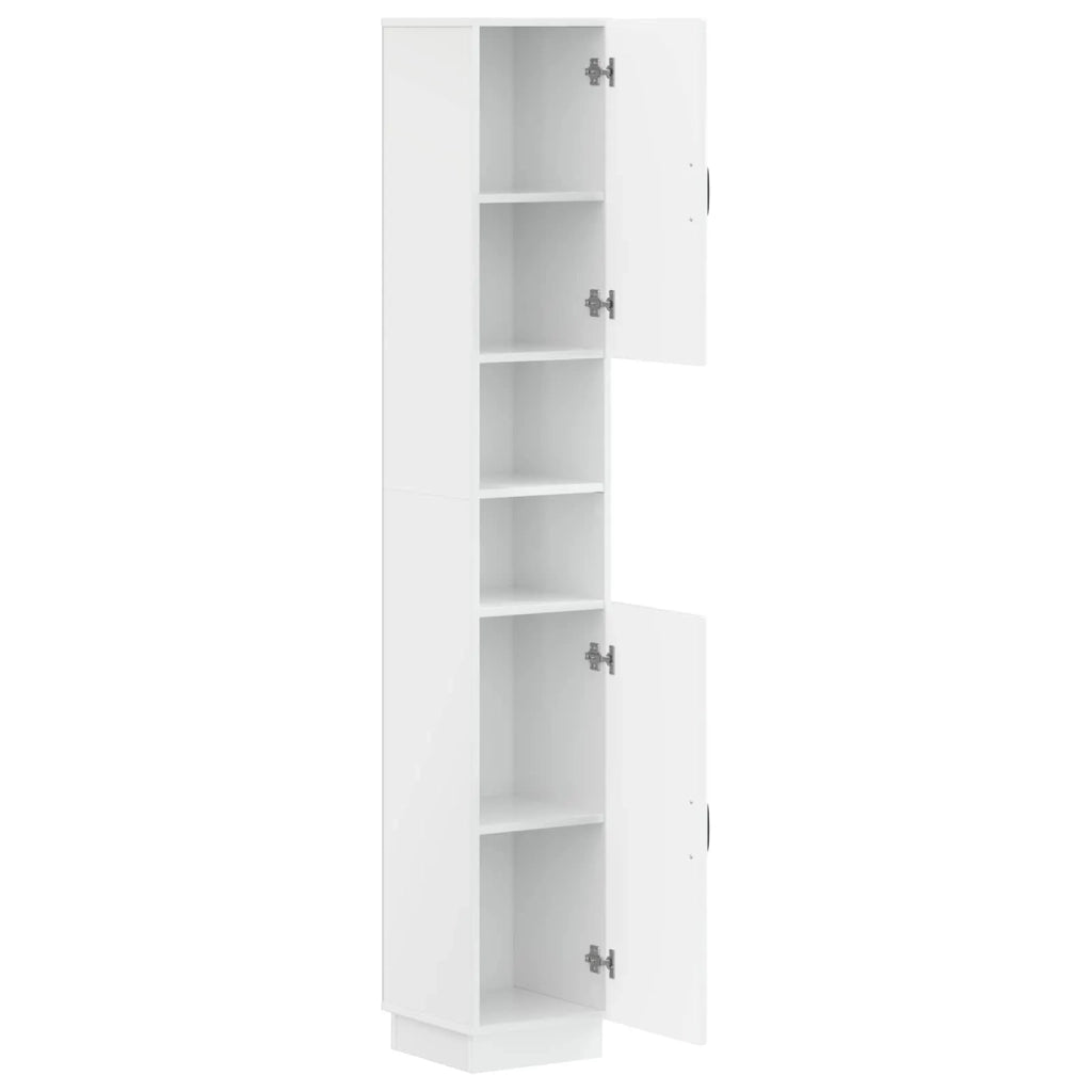 Armadio da Bagno con Ripiano Aperto HOORN Bianco Lucido 897259