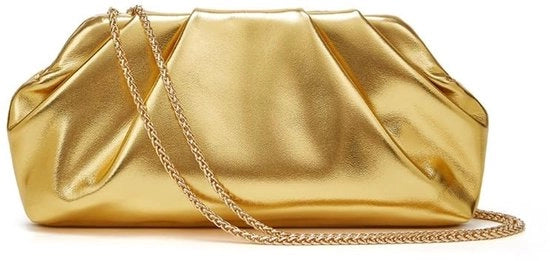 Borsa elegante per donne, goud, clutch in pelle PU con cinturino rimovibile, borsa d'oro per matrimonio, festa o cena, borsa da donna con design creativo