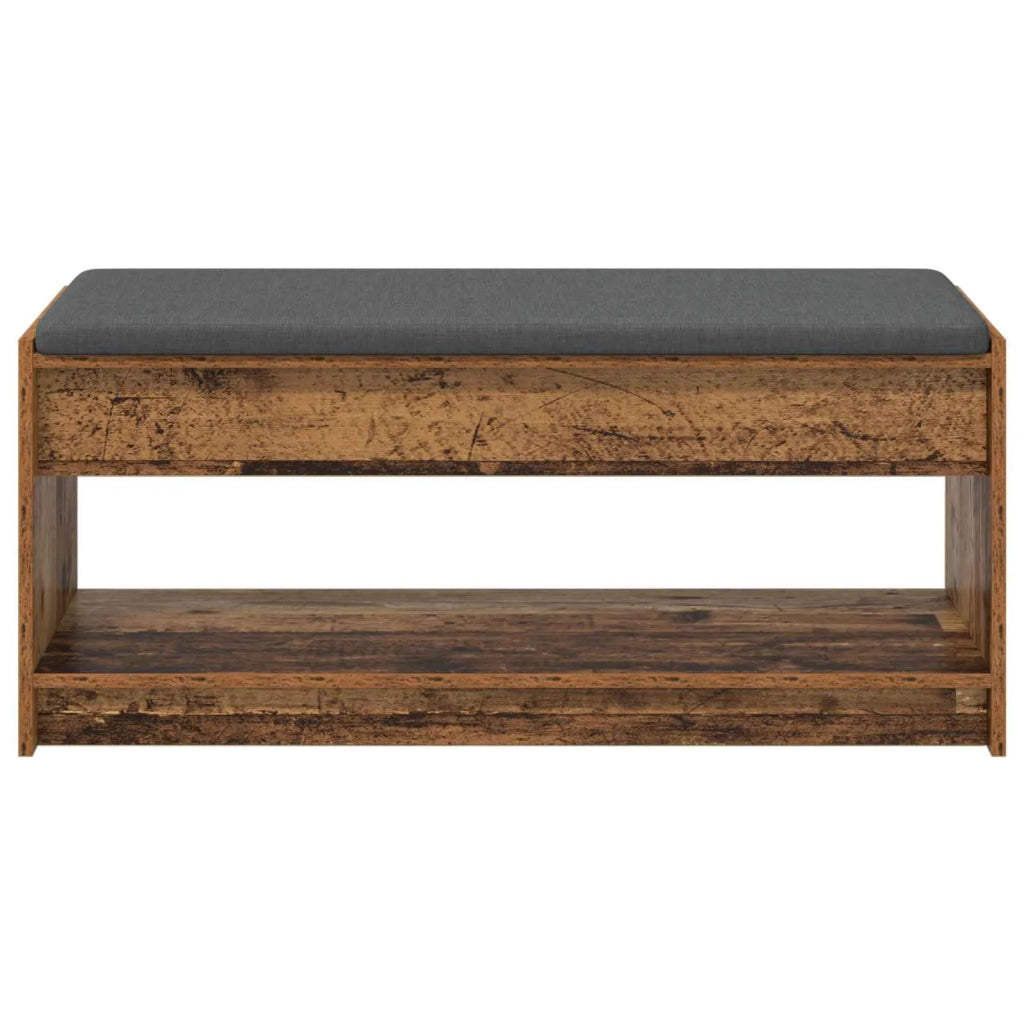Panca per ingresso con cuscino Legno vecchio 103 x 38 x 45 cm