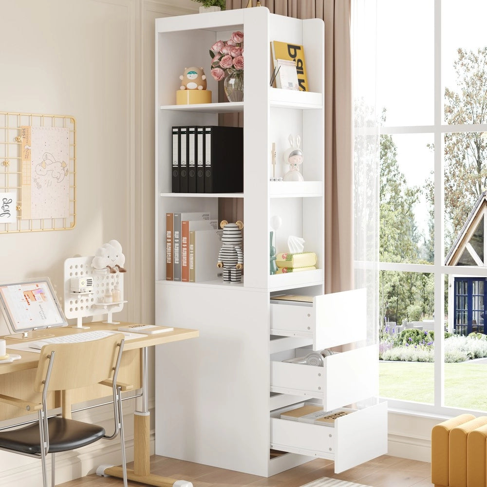 Libreria Scaffale Stretta con Cassetti e Ripiani ¨C Xylo ¨C 60x40x200 cm