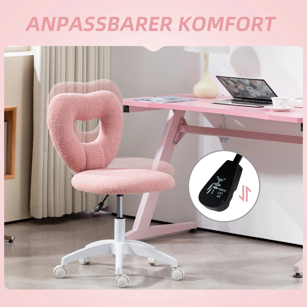 Sedia da Ufficio Imbottita ¨C Zephmum ¨C Schienale a Cuore, Rosa