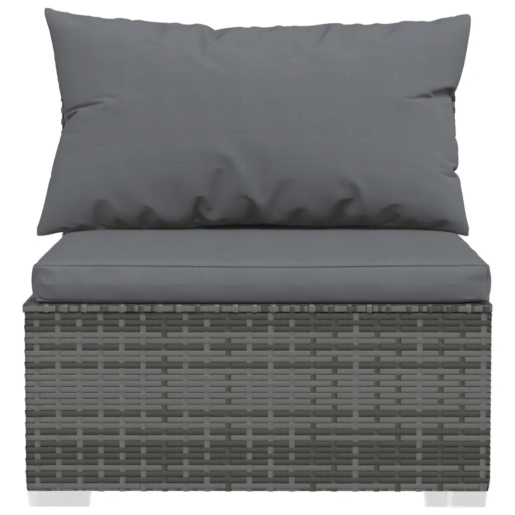 Set Divani da Giardino 6 pz con Cuscini in Polyrattan Grigio cod mxl 40413