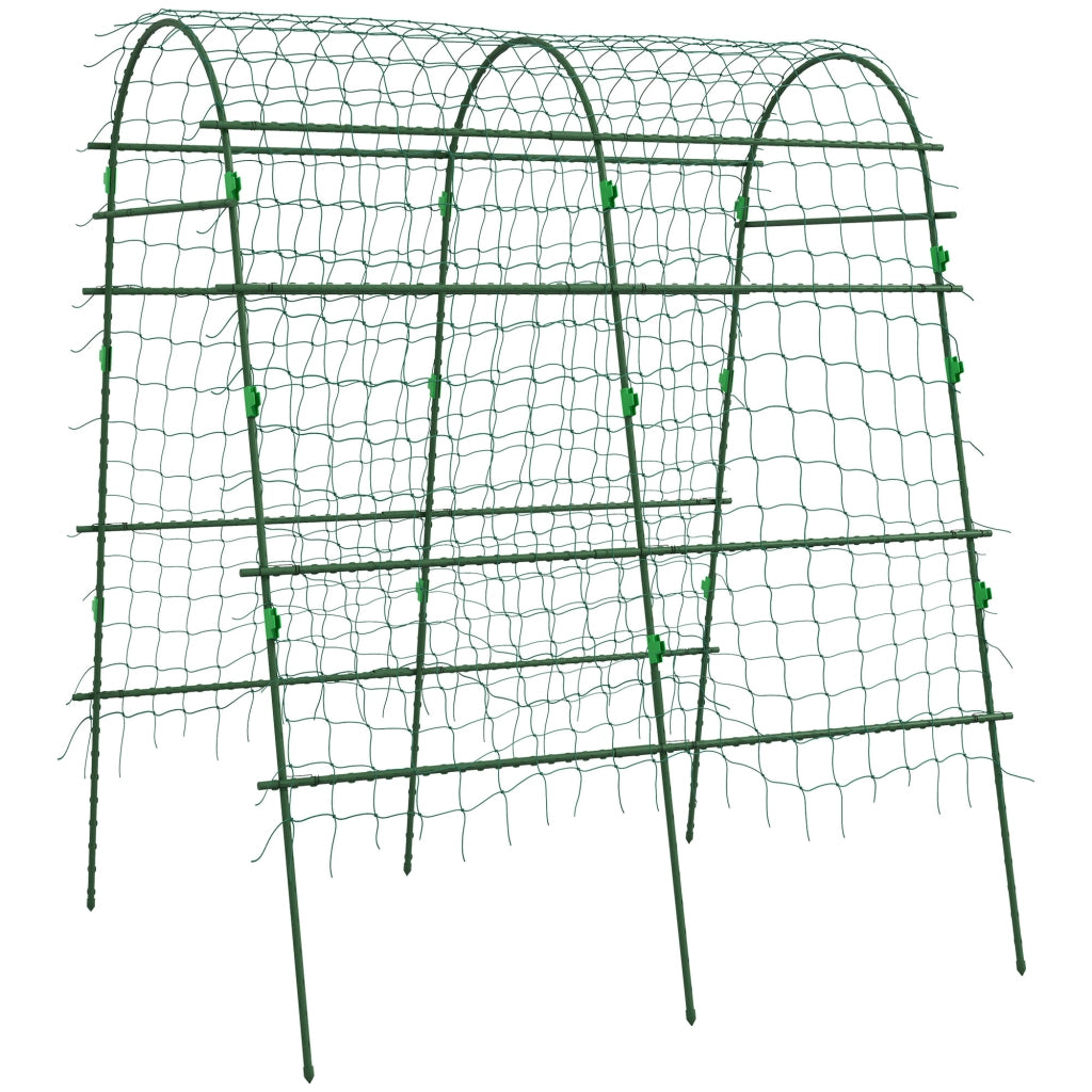 Grigliato per piante rampicanti da giardino in acciaio verde con rete, struttura regolabile 144x167x206 cm