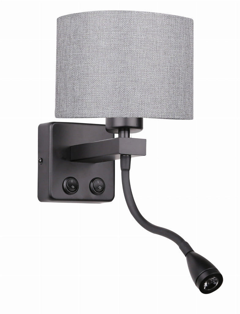 Applique Candellux Polo 21-75499 nero 2 luci LED lettura