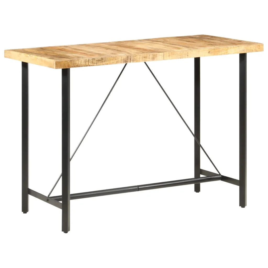 Tavolo da Bar 150x70x107 cm in Legno Ruvido di Mango