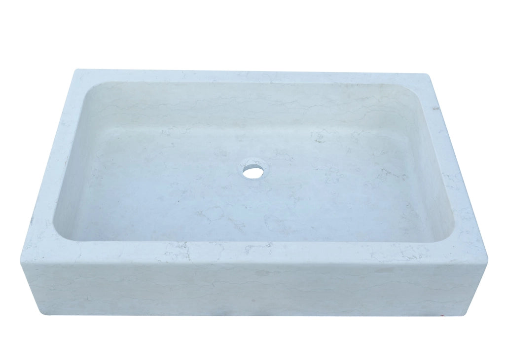 Biscottini Acquaio in marmo bianco L90xPR60xH20 cm Vasca realizzata completamente