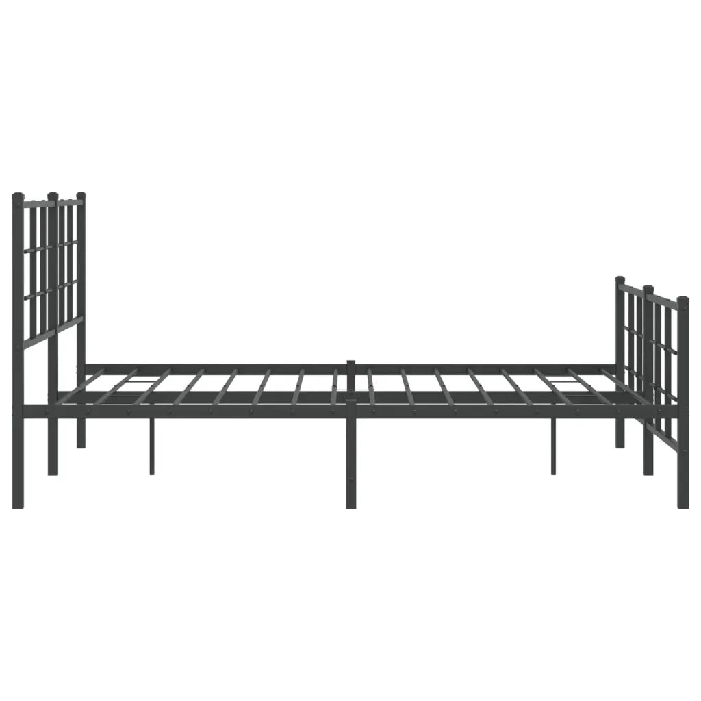 Giroletto con Testiera e Pediera Metallo Nero 135x190 cm 355578