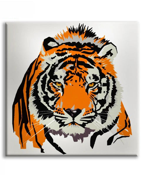 Tigre - Stampa su tela Quadro Canvas su telaio in legno Misura: 130x130 cm