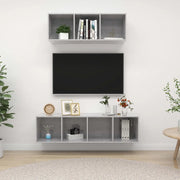Set Porta TV 2 pz Grigio Calcestruzzo in Truciolato 3079794