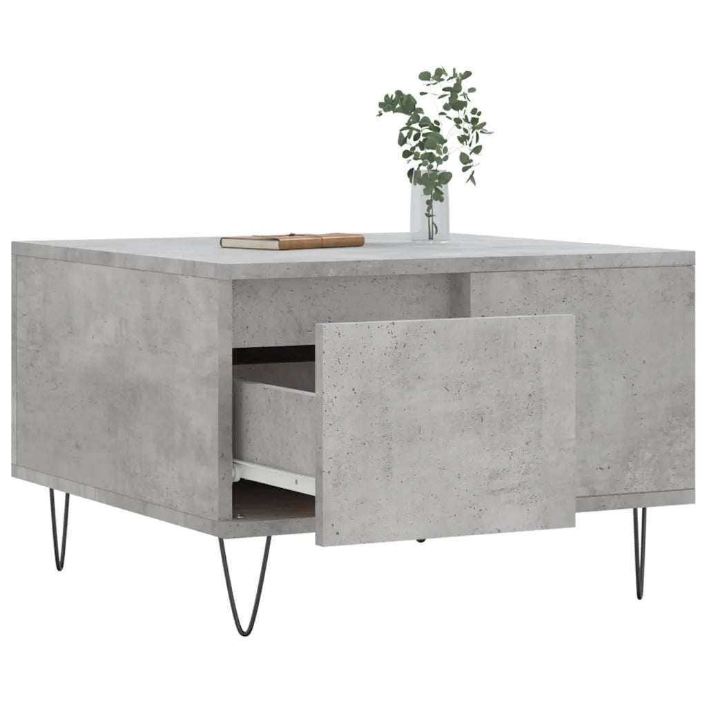 Tavolino Salotto Grigio Cemento 55x55x36,5 cm Legno Multistrato 830760
