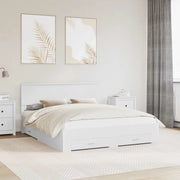 Struttura del letto Bianco 160 x 200 cm Legno multistrato