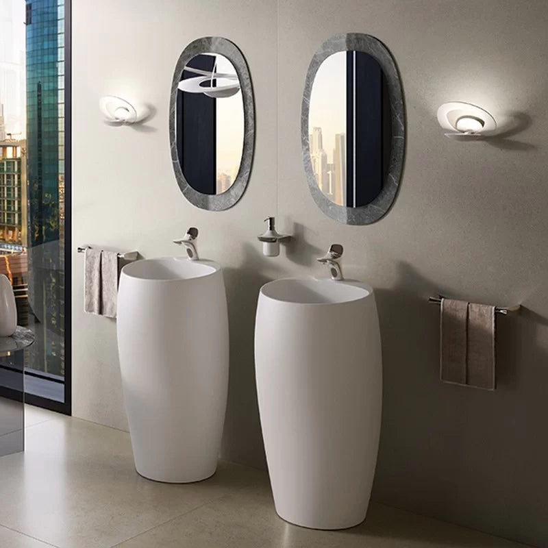 Lavabo autoportante cloud c/foro per rubinetto bianco alpino