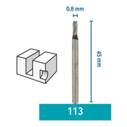 Dremel Frese per Incisione Punte da Intaglio Legno e Metalli Formato: Fresa per incisione 1,6 mm - 113