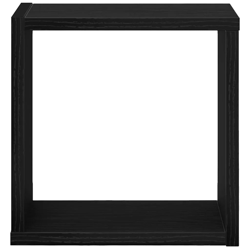 4 pz Scaffali da Parete | Mensola sospesa Rovere Nero Legno multistrato