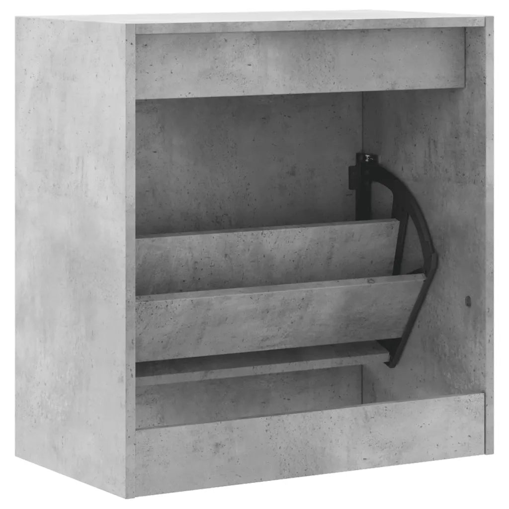 Scarpiera-Scaffale per scarpe Grigio Cemento 60x34x63,5 cm in Legno Multistrato