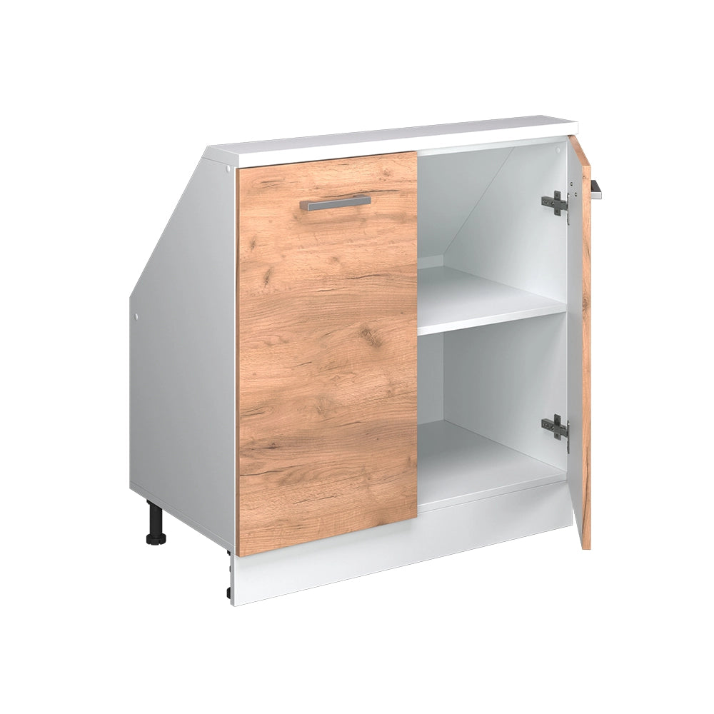 Mobile cucina sottotetto R-Line Rovere dorato/Bianco 80 cm con 2 porte Vicco