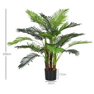 PIANTA ARTIFICIALE Palma 100 cm Verde in Plastica per interno ed esterno