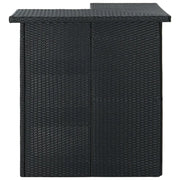 Tavolo da Bar ad Angolo Nero 100x50x105 cm in Polyrattan 313481