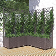 Fioriera da Giardino con Graticcio Marrone 120x120x136 cm in PP cod mxl 46504