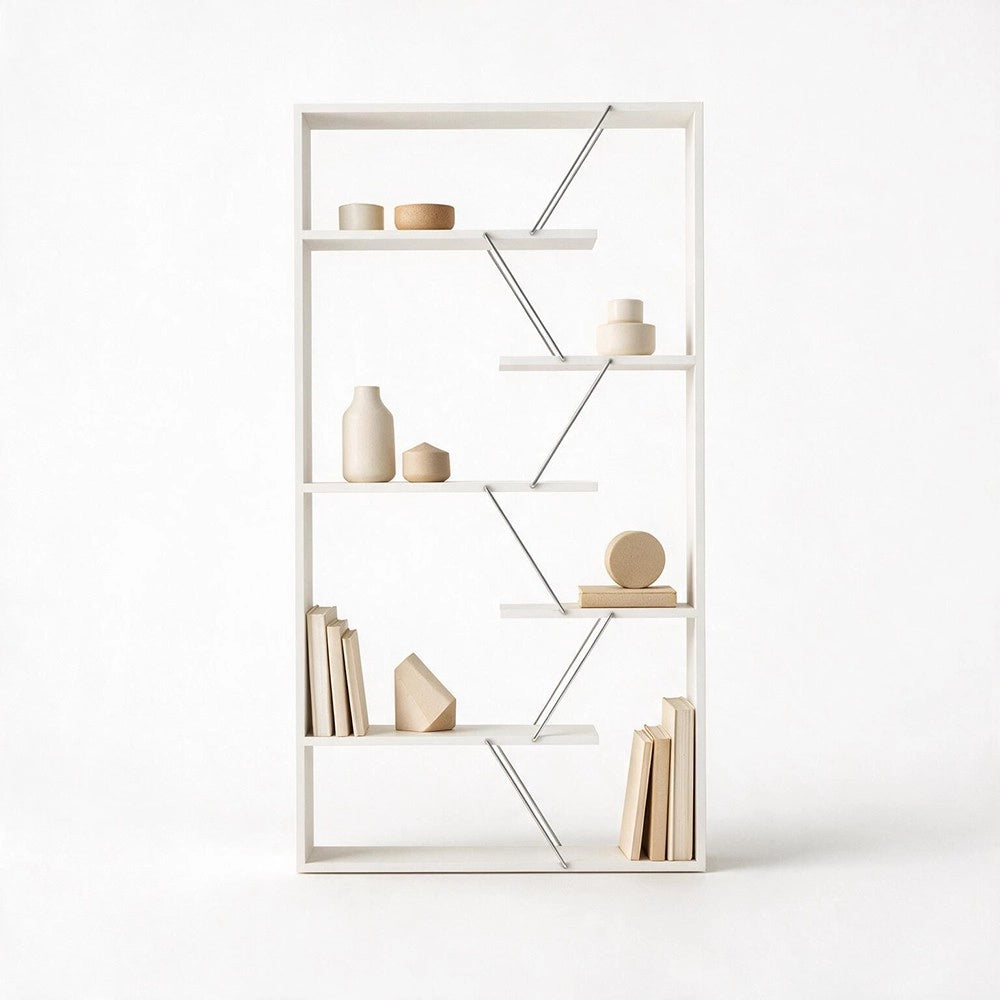 Libreria Tars bianca 84x24x157H RF1603242