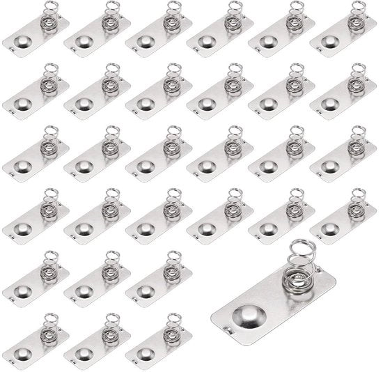 Pannello di contatto con molla per batteria 28 mm x 12 mm - 30 pezzi - Pannello di conversione per batteria - Giochi elettronici