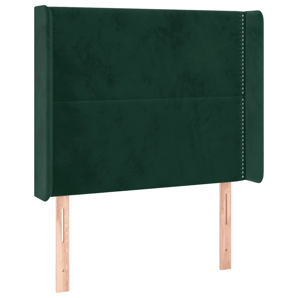 Letto a Molle con Materasso e LED Verde Scuro 100x200cm Velluto 3139490