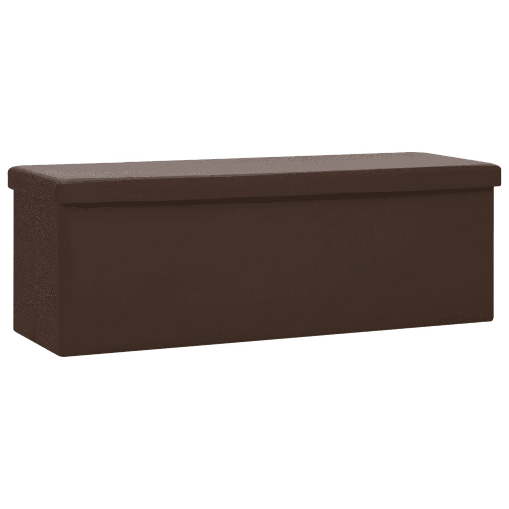 Panca Portaoggetti Pieghevole Marrone in PVC 338798