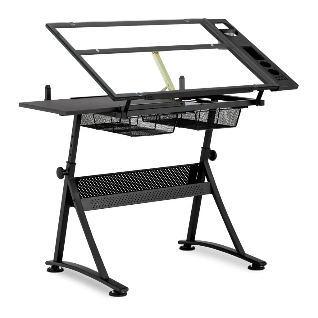 Scrivania da disegno inclinabile 120 x 60 x 90 cm con piano in vetro 14_0003606