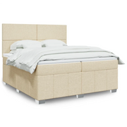Giroletto a Molle con Materasso Crema 200x200 cm in Tessuto