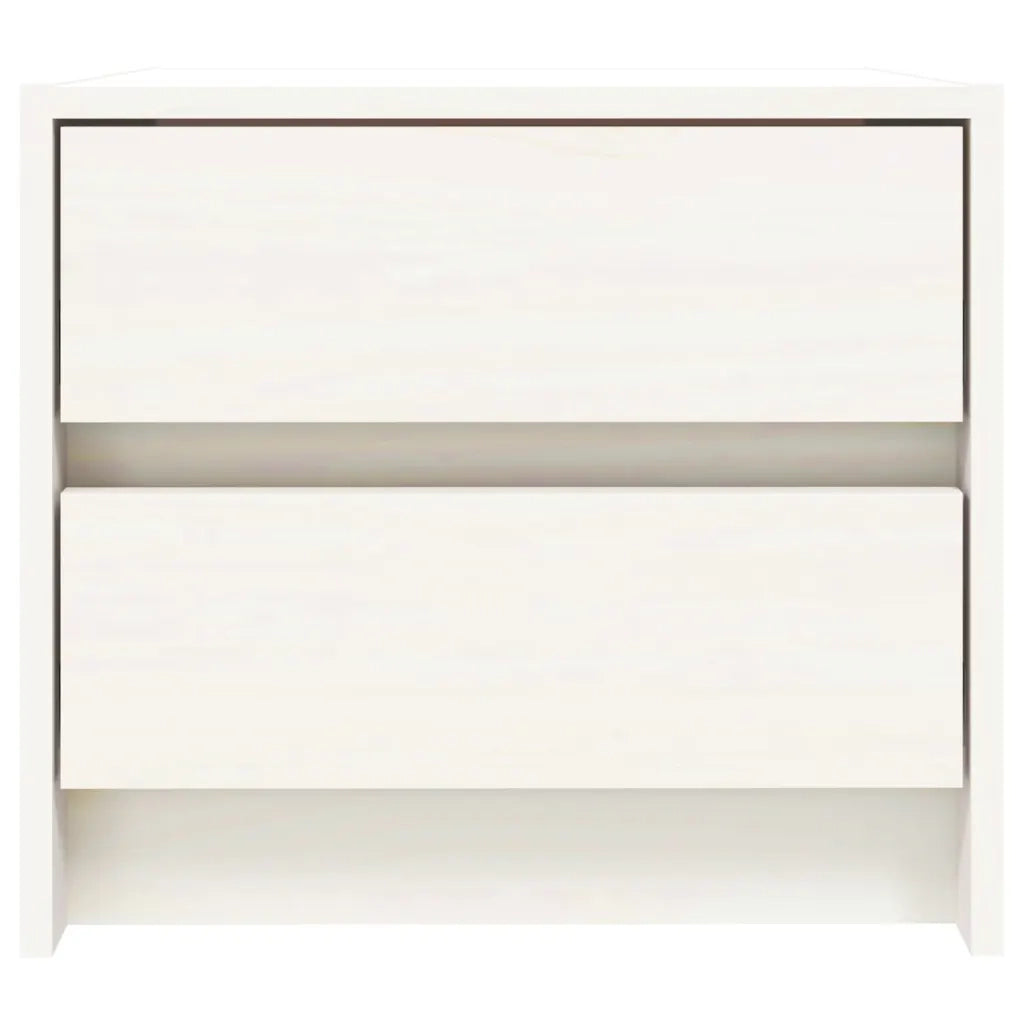 Comodini 2 pz Bianchi 40x31x35,5 cm in Legno Massello di Pino 836138