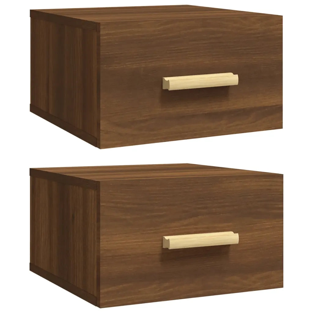 Comodini a Muro 2 pz Rovere Marrone 35x35x20 cm cod mxl 30528