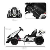 Go Kart Elettrico per Bambini 24V con Seggiolino Regolabile Bianco