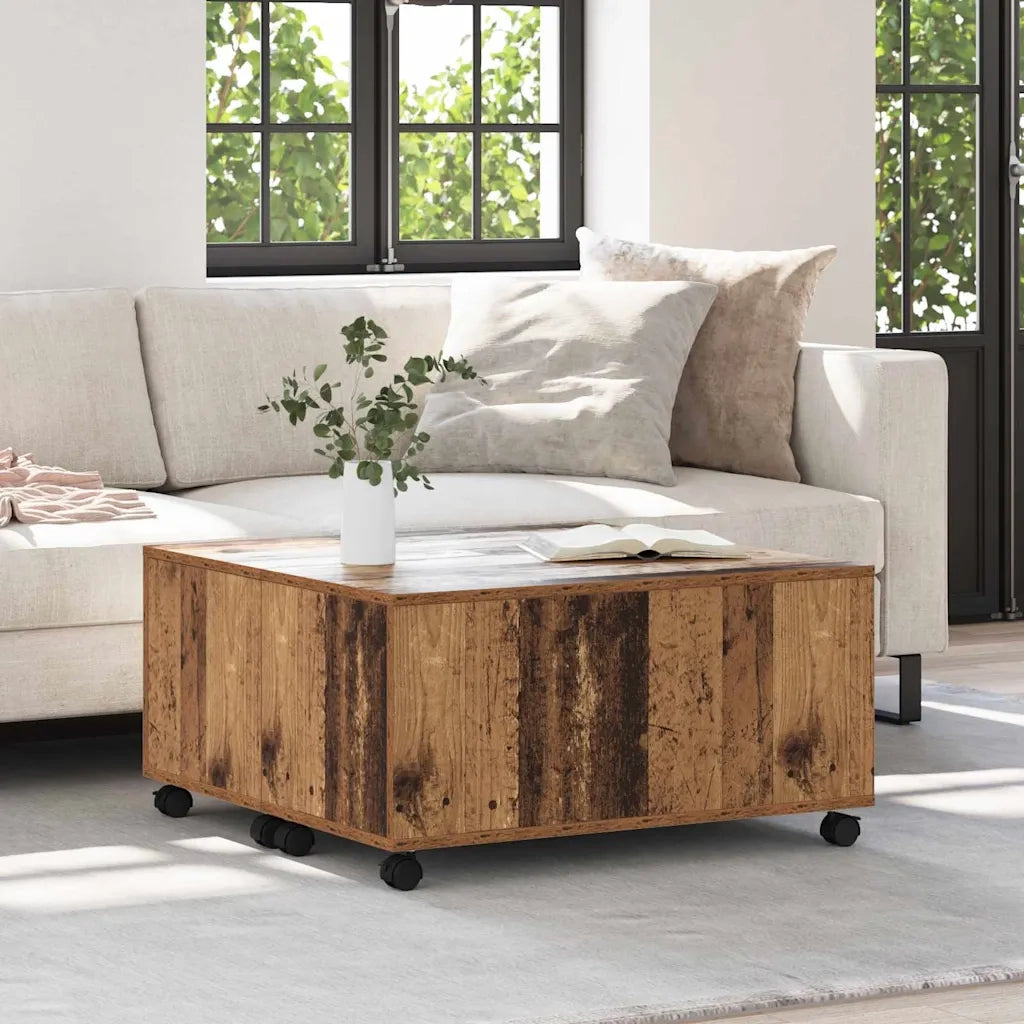 Tavolino da salotto con cassetto Legno vecchio 75 x 75 x 38 cm 875480