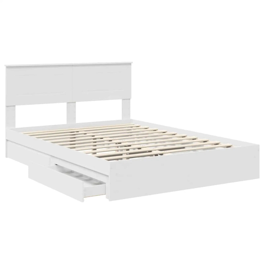 Letto con Contenitore Bianco 160 x 200 cm Legno multistrato 3408438