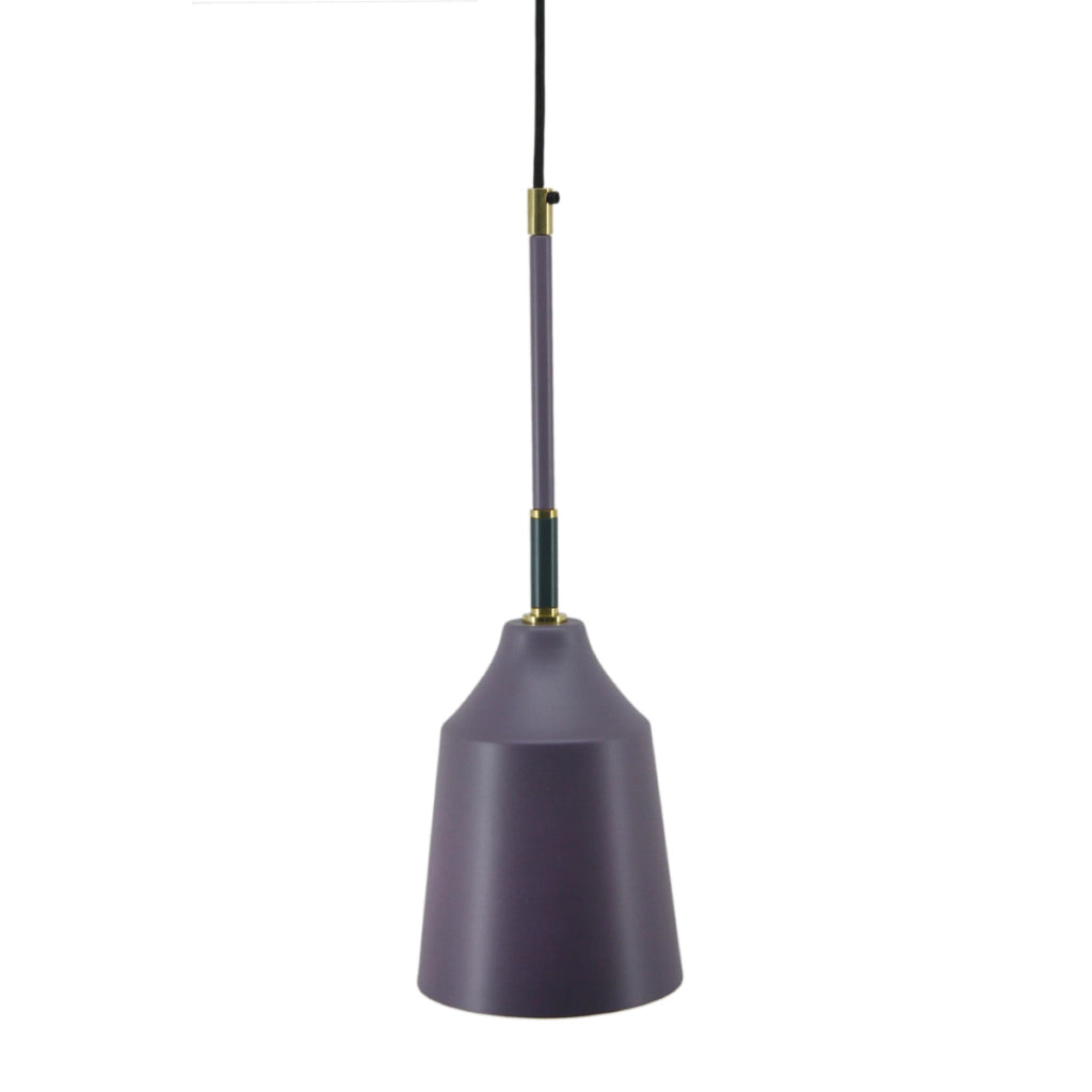 Lampada a sospensione Caja in metallo blu pavone