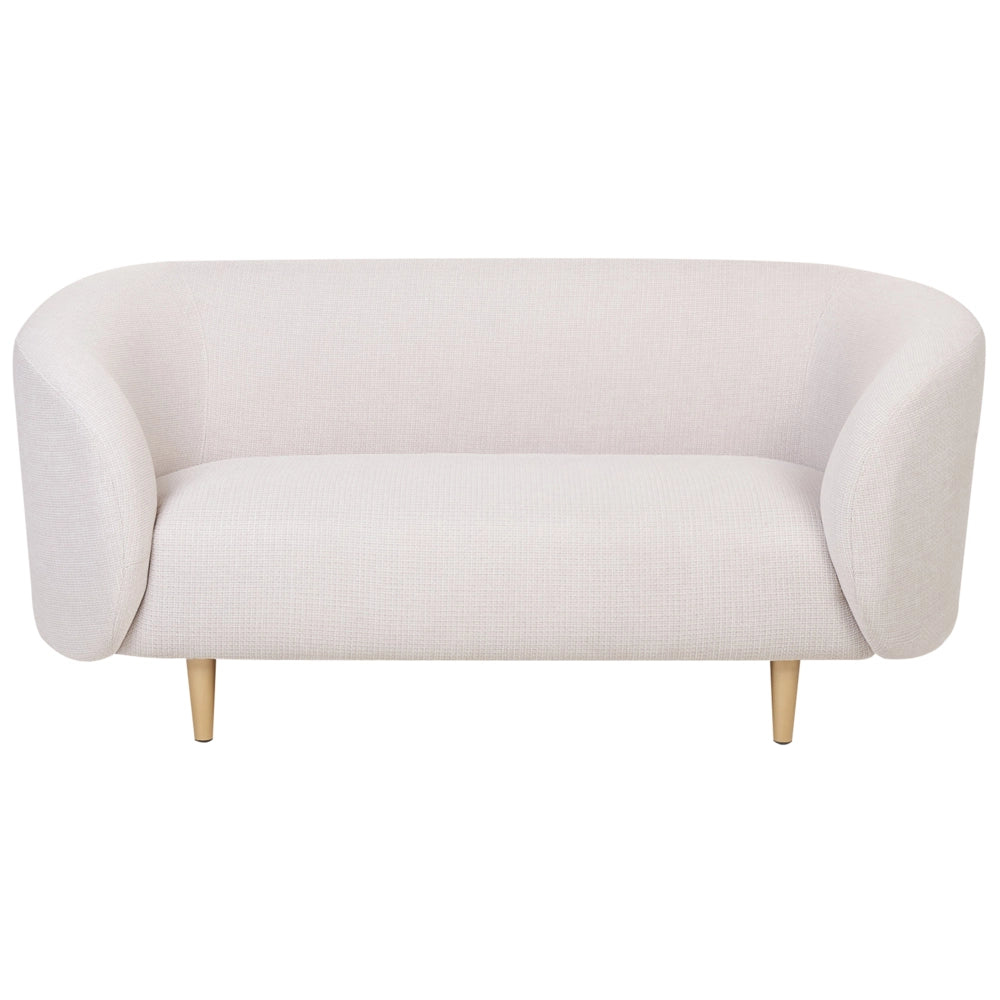 Set divano e poltrona 3 posti in poliestere beige e oro con gambe dorate stile glamour retrò soggiorno