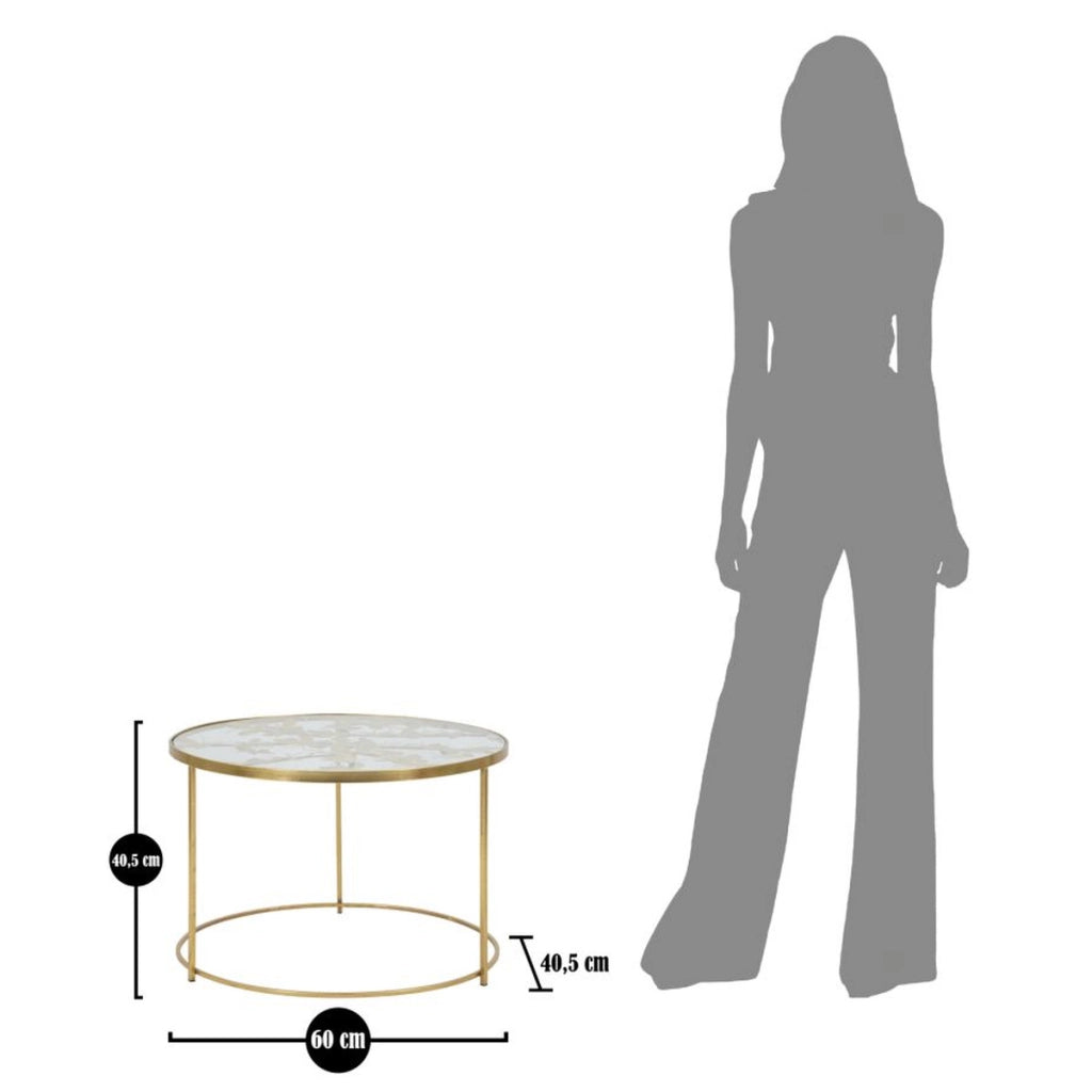 Tavolino VKH559, Oro, Metallo, 60x60x40,5 cm