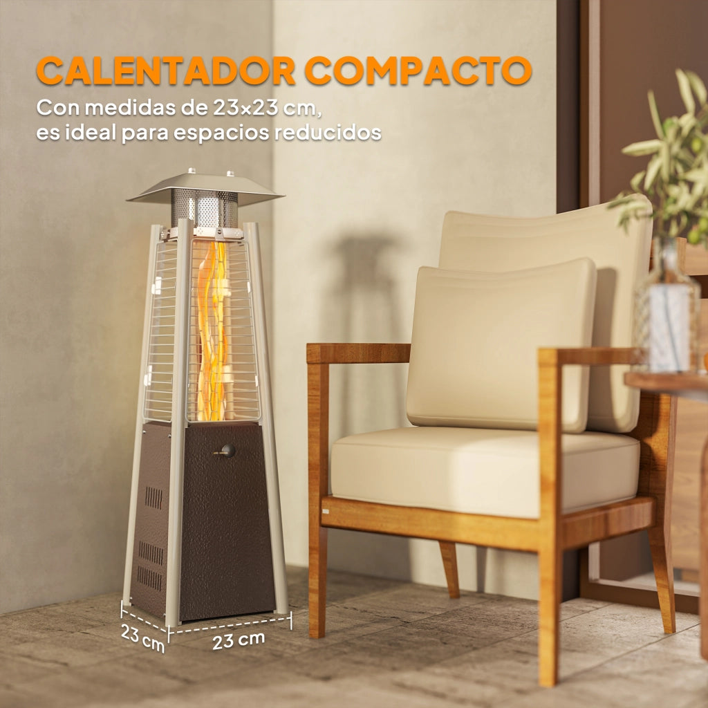 Stufa a Gas Butano Portatile 3000W ¨C zephmum ¨C Sistema Antivuelco, Accensione a Pressione, Colore Argento e Bronzo