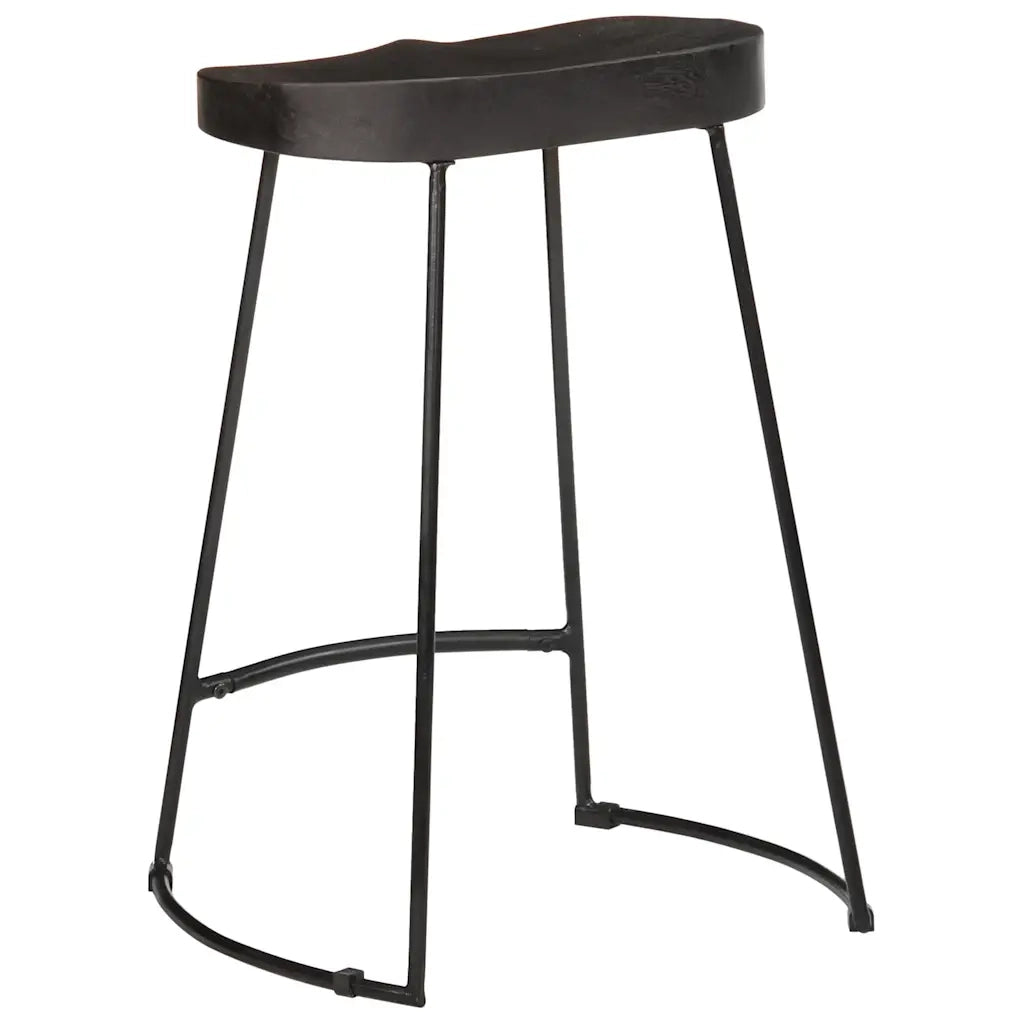 Sgabelli da Bar 2 pz Neri 45x40x62 cm Legno Massello di Mango 4013528