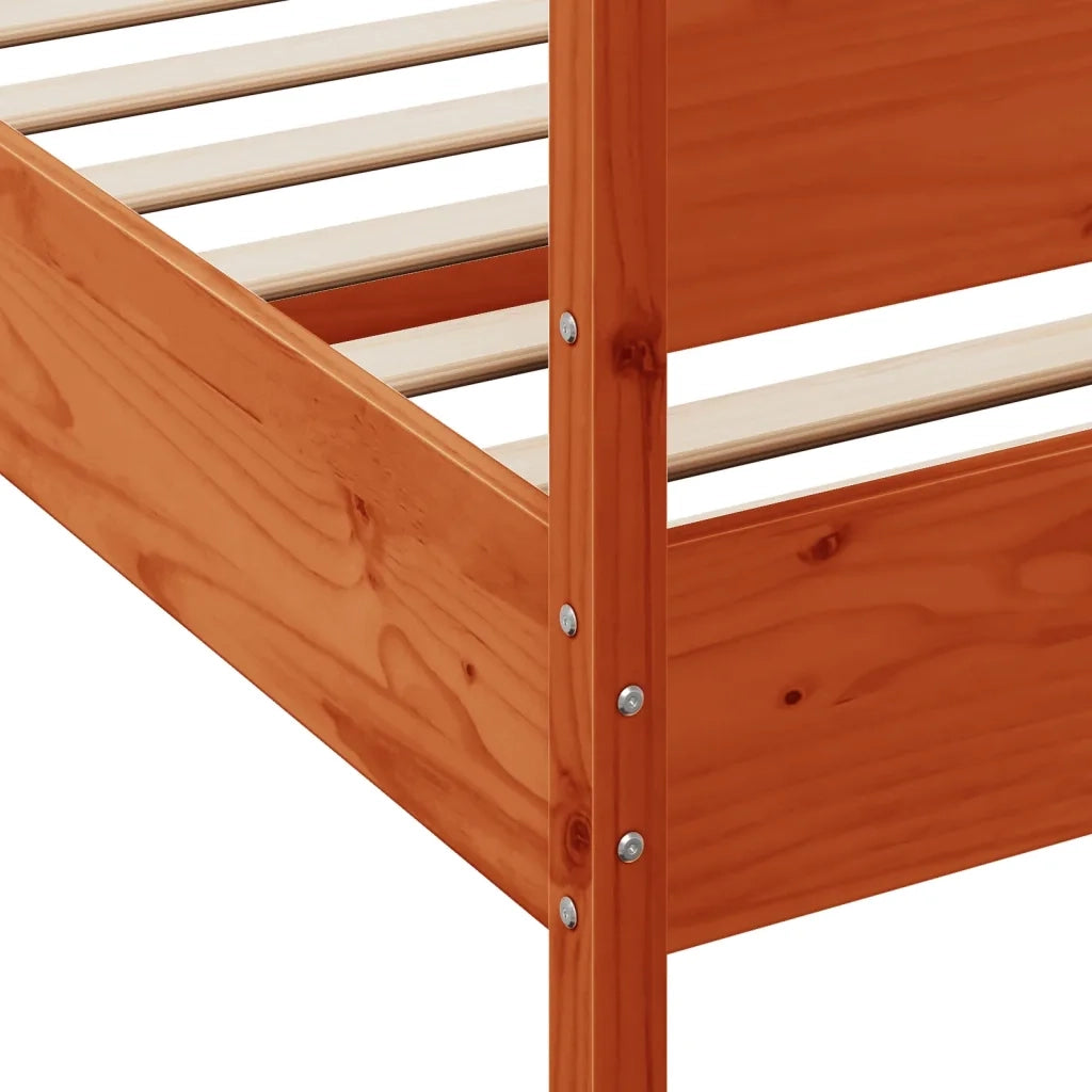 Giroletto senza Materasso Marrone Cera 200x200 cm Legno di Pino