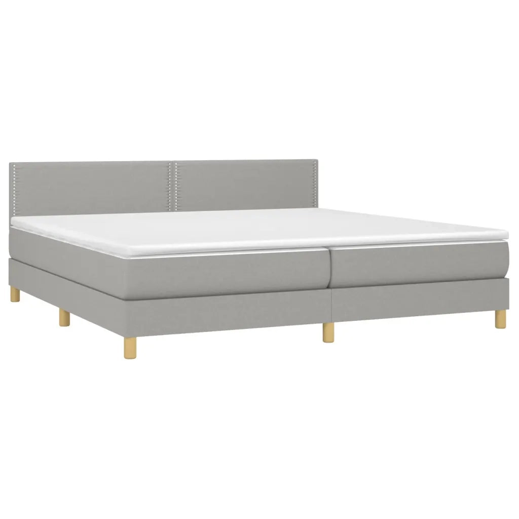 Giroletto a Molle con Materasso Grigio Chiaro 200x200cm Tessuto 3140561