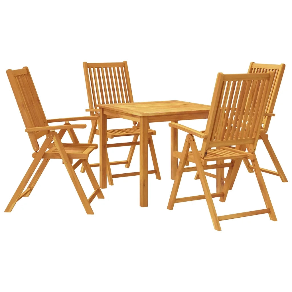 Set da Pranzo per Giardino 5 pz 85x85x74 cm in Legno Massello di Acacia