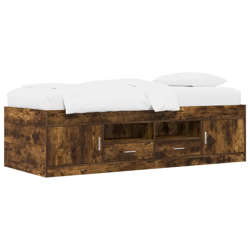 Telaio del letto con storage con porta Rovere Fumo 80 x 200 cm 3429495