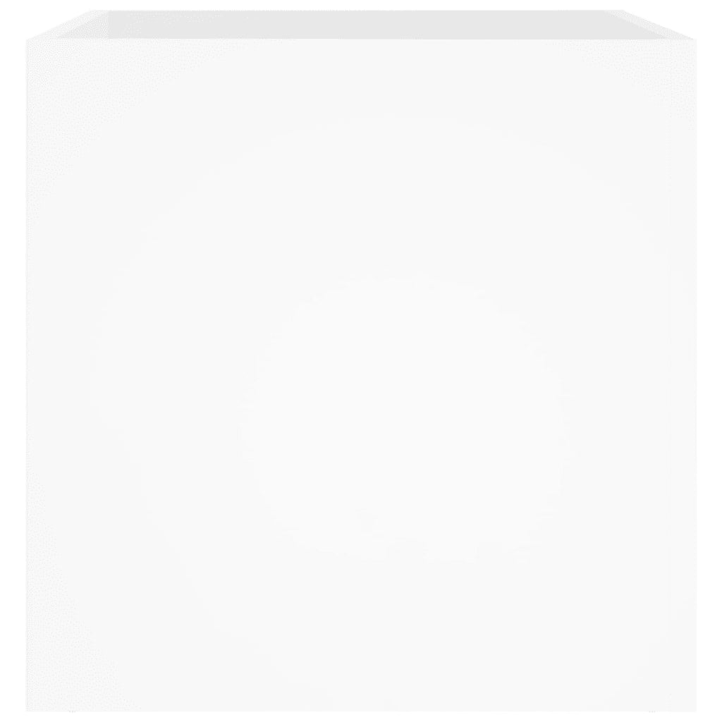 Fioriera-Vaso-Contenitore per Piante Bianco Lucido 40x40x40 cm in Legno Multistrato