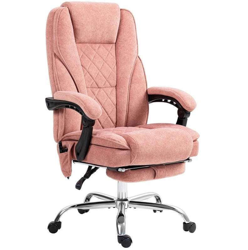 Sedia da ufficio ergonomica con massaggio e calore, rosa