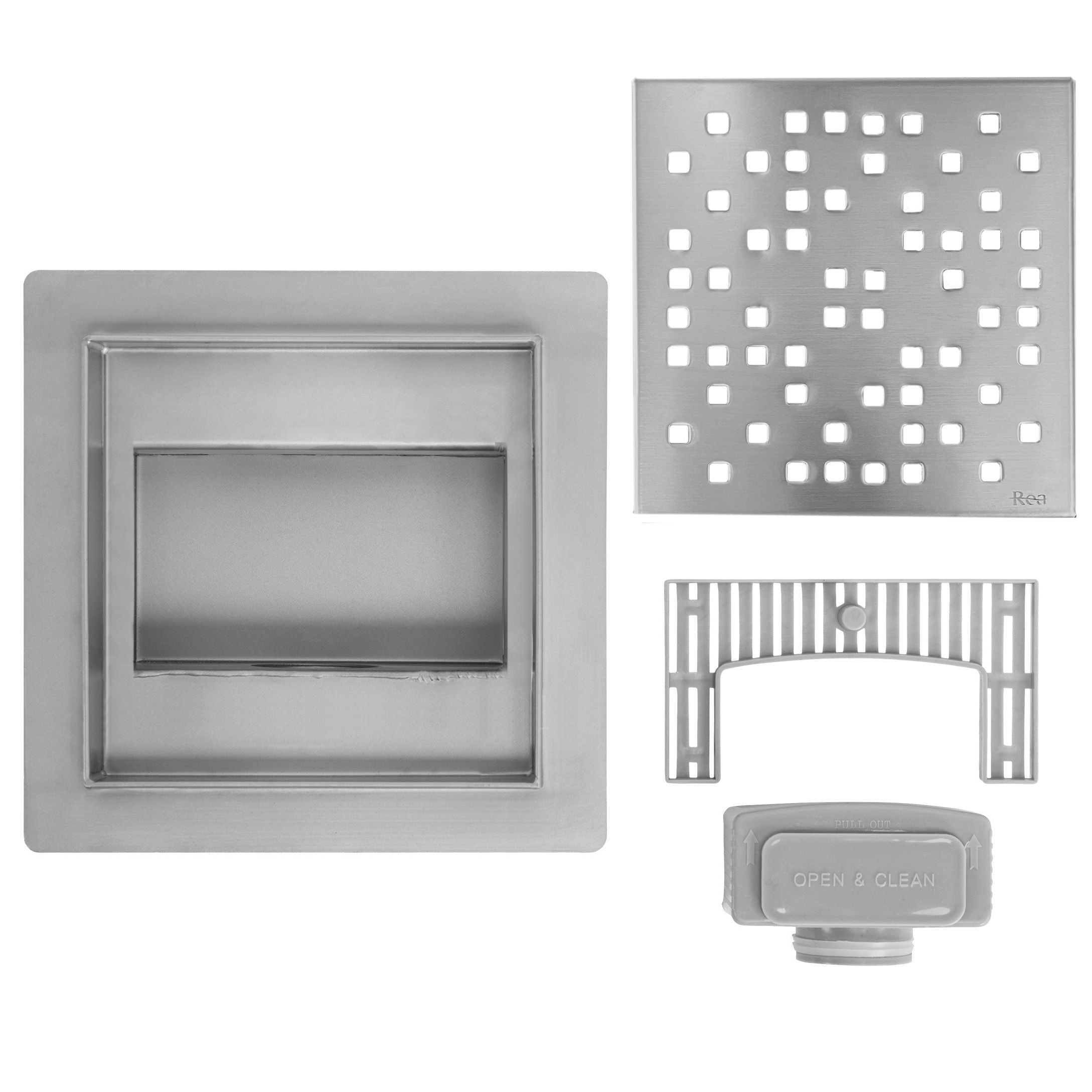 Scarico Lineare Rea Dots 150x150 Nickel Brush