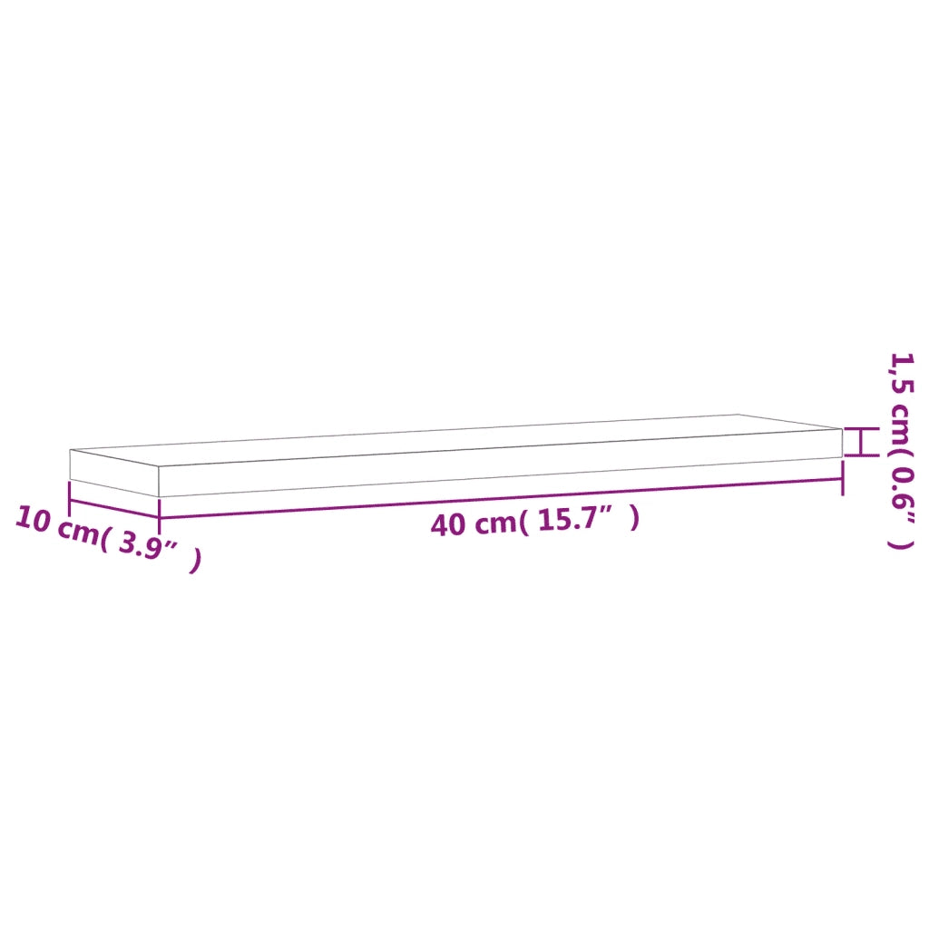 vidaXL Mensole Parete 4pz Grigio Sonoma 40x10x1,5cm Legno Multistrato