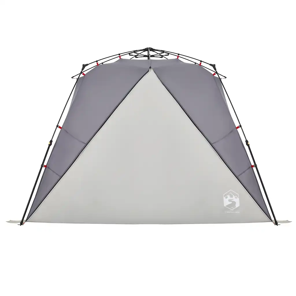 Tenda da Spiaggia 4 Persone Grigio Rilascio Rapido Impermeabile