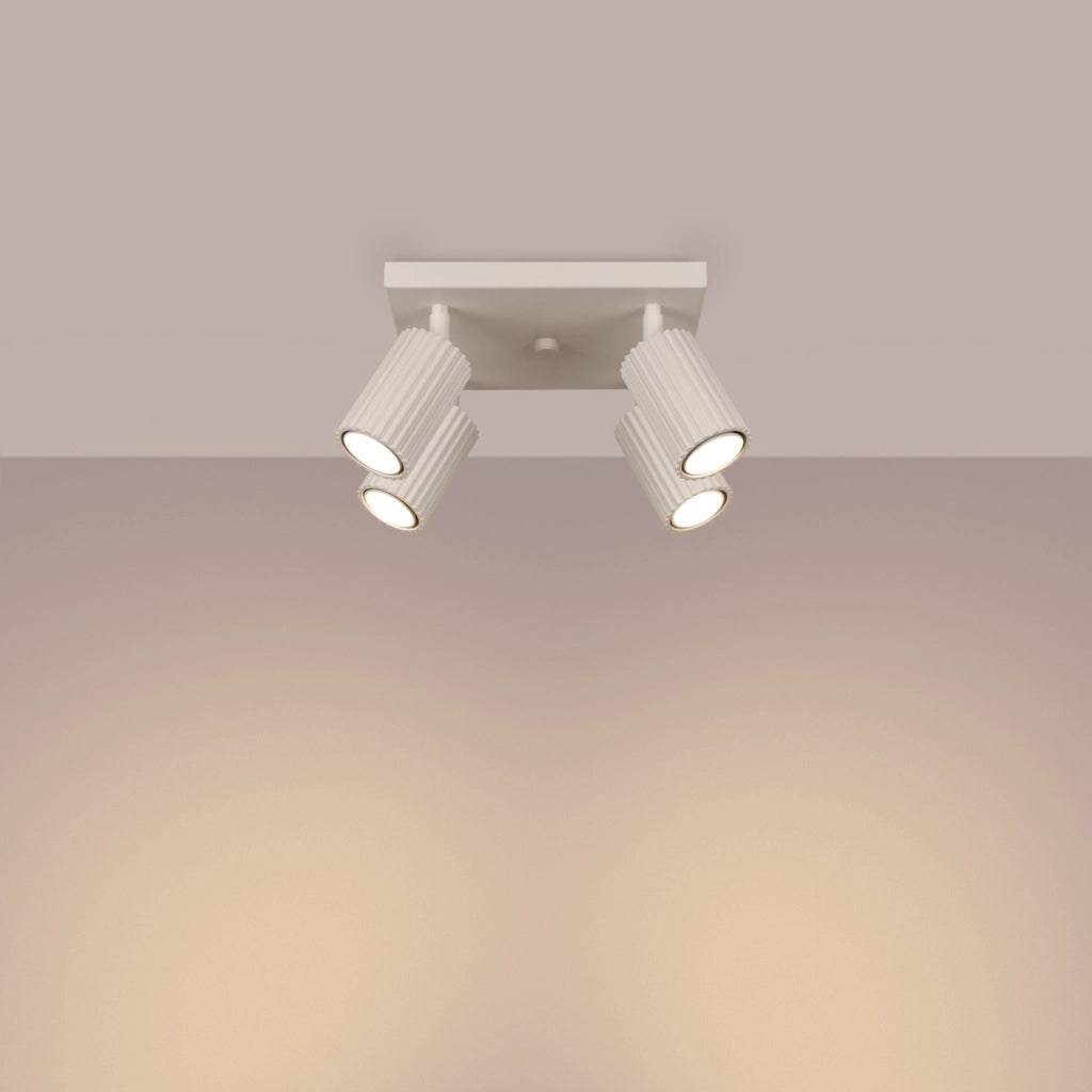Plafoniera moderna beige orientabile 25cm 4xGU10 Gravio