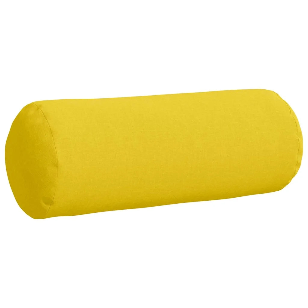 Cuscini a rullo 2 pcs Giallo Chiaro Ø 25 x 70 cm Tessuto